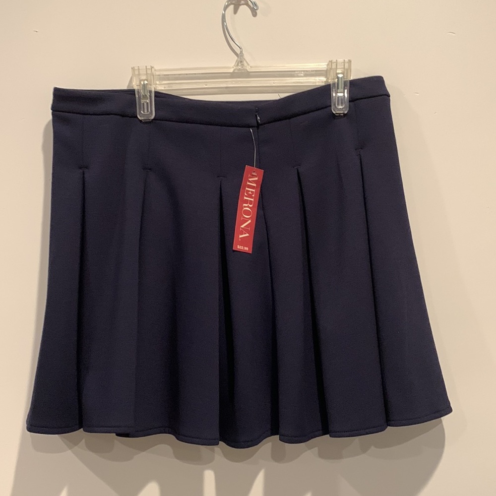 TT: Merona Navy Pleated Skater Skirt - Picture 5 of 15